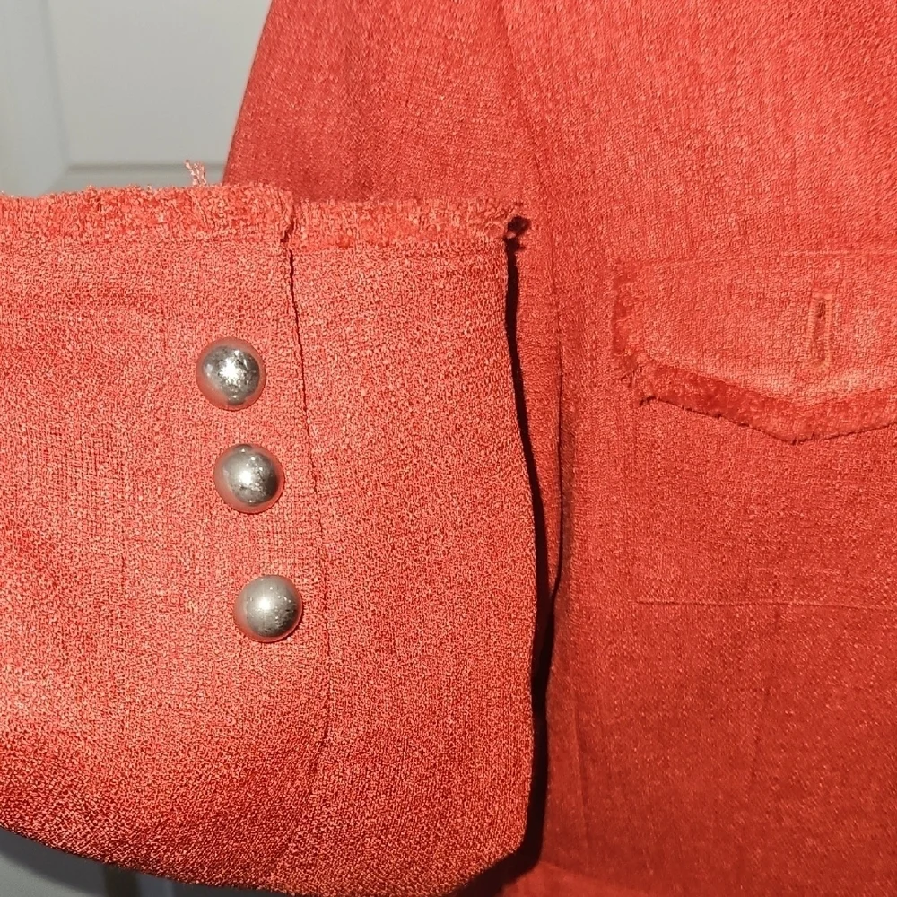 Elegant Red Button-Up Blazer